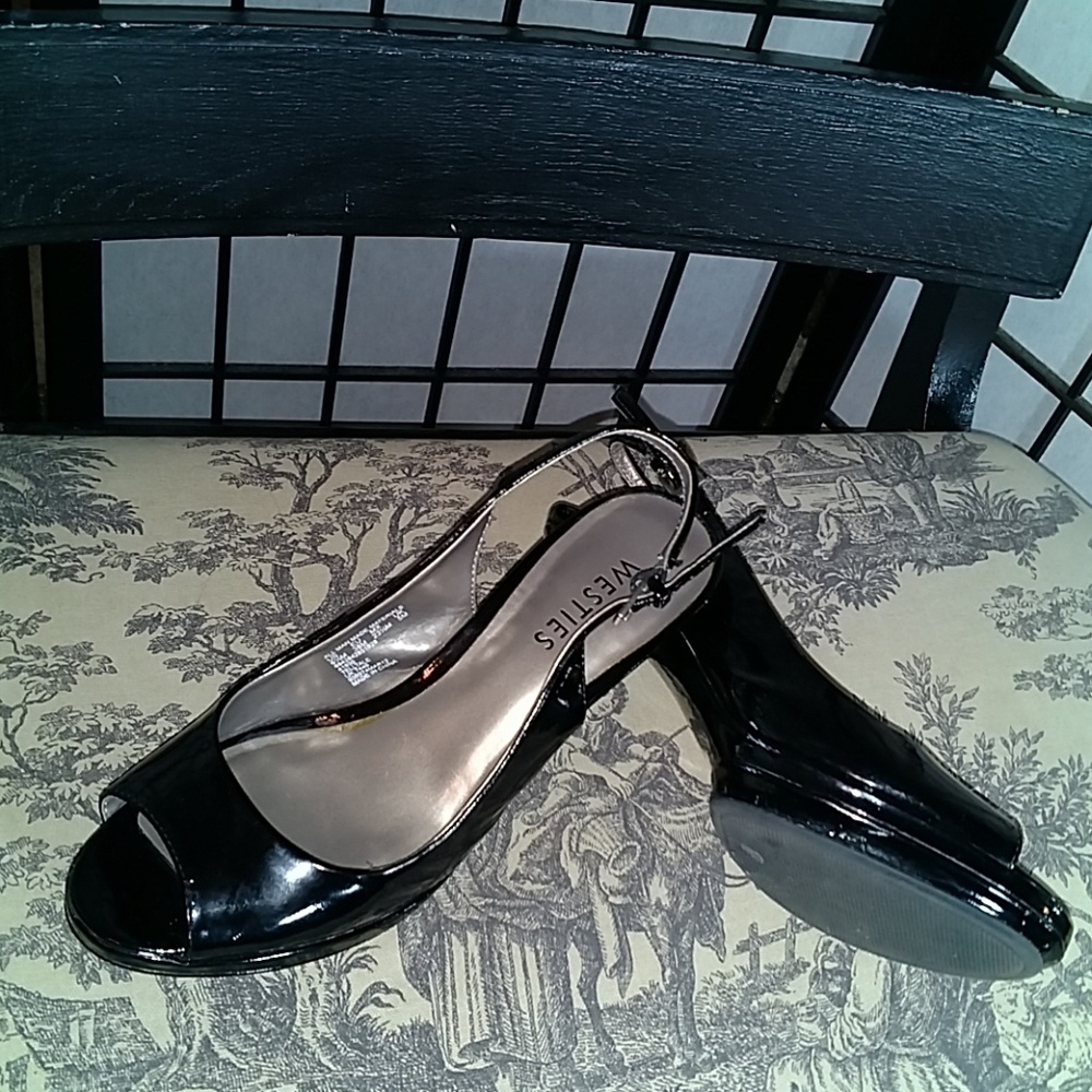 Black Peep Toe Heels